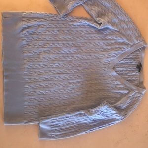 Talbots 100% cotton cable stitch v neck
